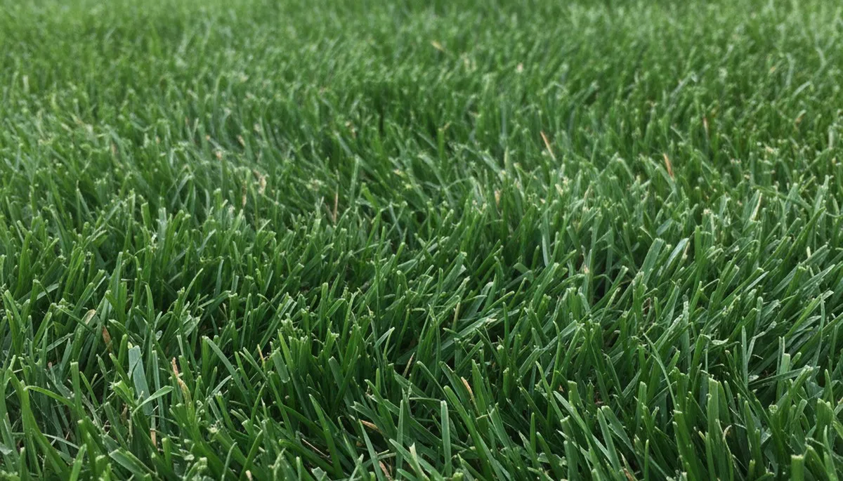 Close-up of evenly cut green grass after professional lawn mowing in Overland Park, KS