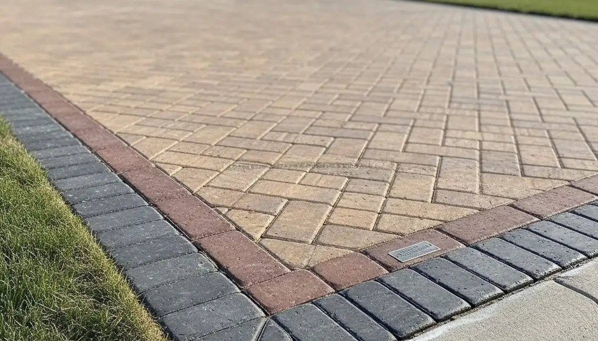 Decorative driveway paver border and edging by landscaping experts in Overland Park, KS