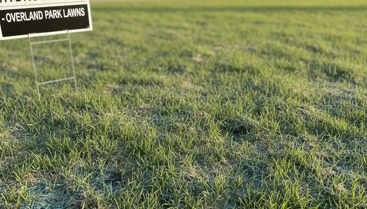 New grass seedlings sprouting after hydroseeding by Chop Chop Landscaping in Overland Park, KS