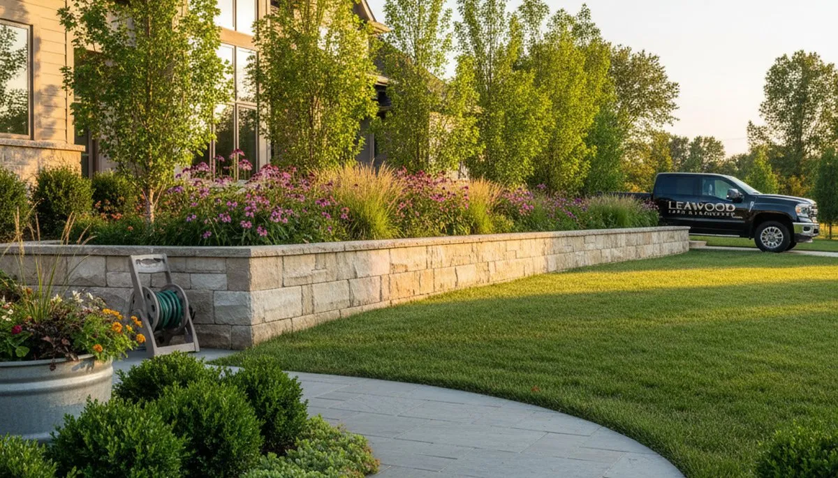 Landscaping crew in Overland Park, KS providing lawn care and outdoor property maintenance