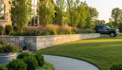 Landscaping crew in Overland Park, KS providing lawn care and outdoor property maintenance