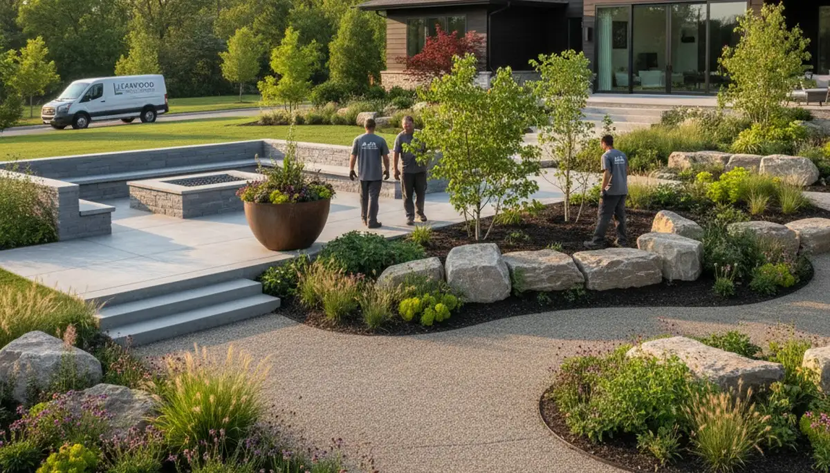 Landscaping team in Overland Park, KS providing professional lawn and landscape services