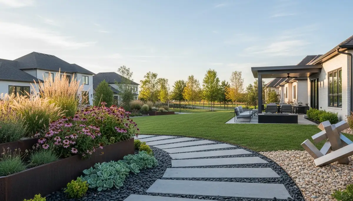 Landscaping crew serving Overland Park, KS with professional lawn and landscape services