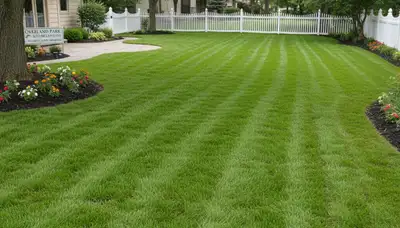 Freshly installed sod lawn transformation by landscaping professionals in Overland Park, KS